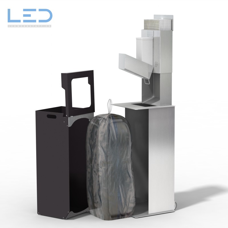 Desinfektionsstation H-Serie, Hygienekonzept für Detailhandel, Einzelhandel, Falzpapierspender, Desinfektionsspender, Schutzkonzept Corona, COVID-19